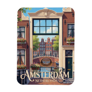 Ímã Amsterdã Holanda Casas do Canal Viagem