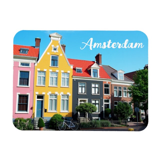 Ímã Amsterdã Holanda Casas Viagem lembrança (Horizontal)