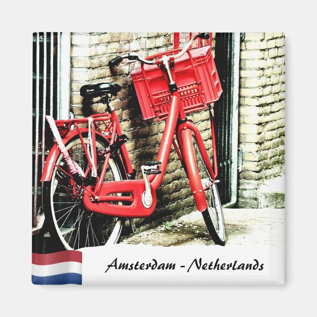 Imã Amsterdam, Red Bicycle, Netherlands (Frente)