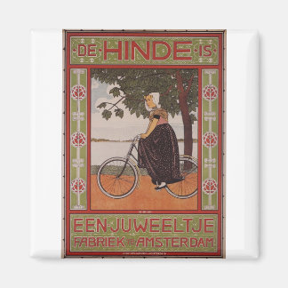 Imã Amsterdam Vintage Bicycle Poster Art