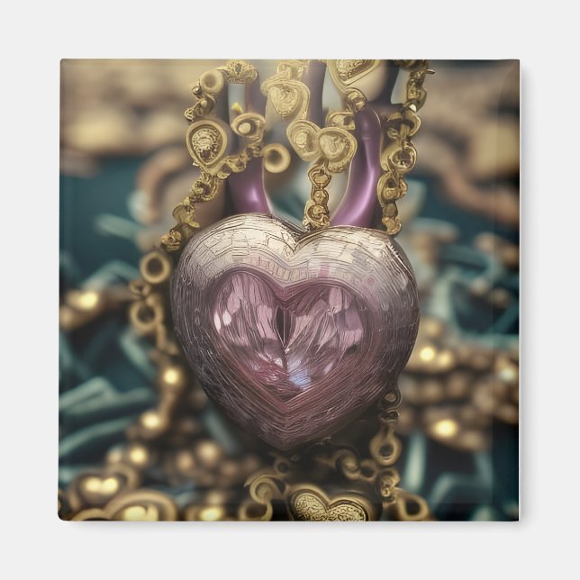 Imã Amulet Crystal Heart (Frente)