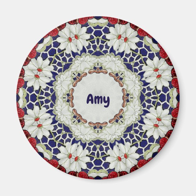 Imã AMY ~ Padrão de Páscoa personalizado ~ Magnet (Frente)