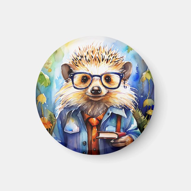 Imã an intelligent watercolor Hedgehog (Frente)