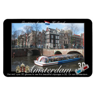 Ímã Anaglyph da opinião de Amsterdão Holland 3D