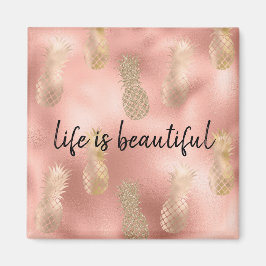 Imã Ananás Dourados Rosa-Glama