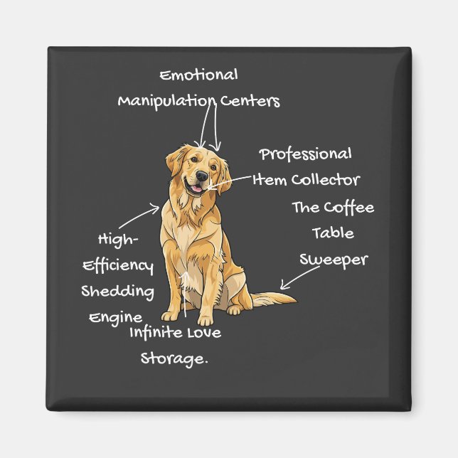 Imã Anatomia de um Golden Retriever - Mãe/Pai de Cacho (Frente)