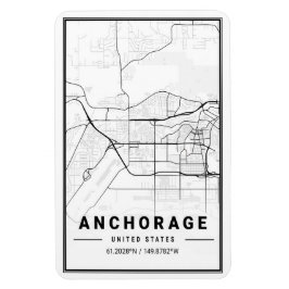 Ímã Anchorage Alaska Cidade dos Estados Unidos Mapa de