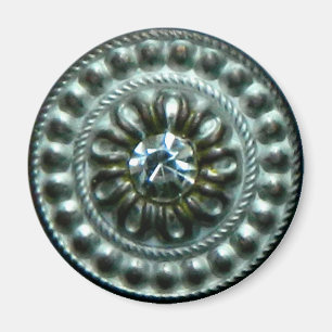 Imã Ancião broche prateado com gema