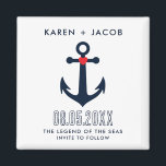 Imã Âncora de Casamento de Navio de Cruzeiro Salvar a<br><div class="desc">Marque uma viagem de amor com nossa Imã salve a data de Nascença de Nave Cruise. Perfeito para anunciar os vossos futuros núpcias a bordo de um navio de cruzeiro, este ímã combina o encanto náutico com funcionalidade prática, garantindo que os vossos convidados estão entusiasmados e prontos para se juntarem...</div>