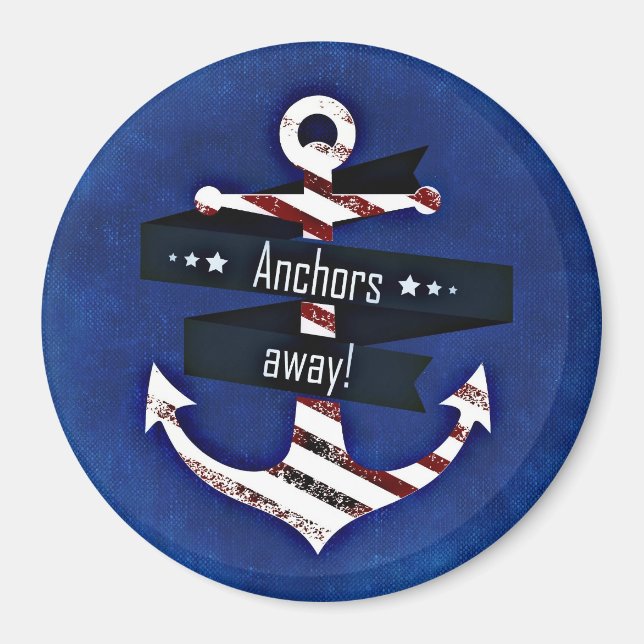Imã Âncora Náutica Azul marinho (Frente)