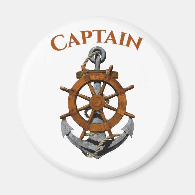 Imã Âncora Náutica E Capitão (Frente)