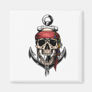 Imã Âncora Pirata do Crânio Cruzado