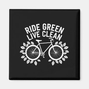 Imã Andar de Bicicleta Verde Vive Limpo Amante da Natu