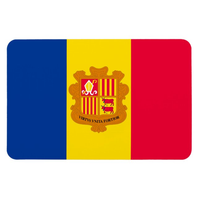 Ímã Andorra Flag (Horizontal)