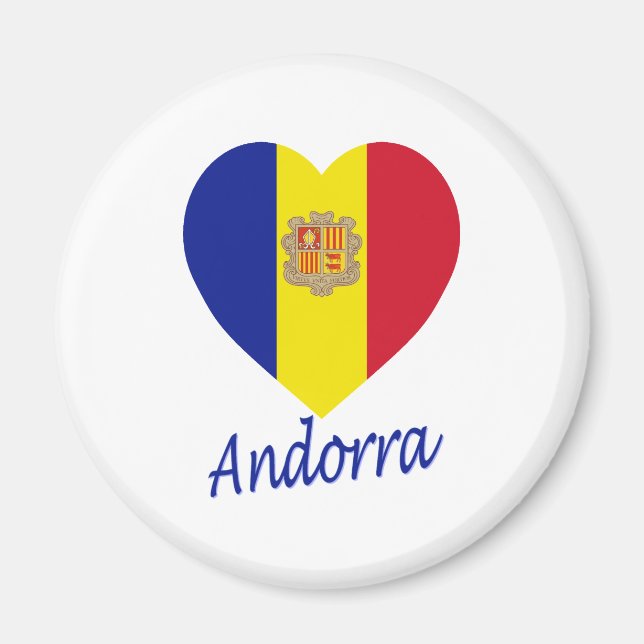 Imã Andorra Flag Heart (Frente)