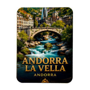 Ímã 🗺️ Andorra La Vella Lembrança para Viajantes Euro
