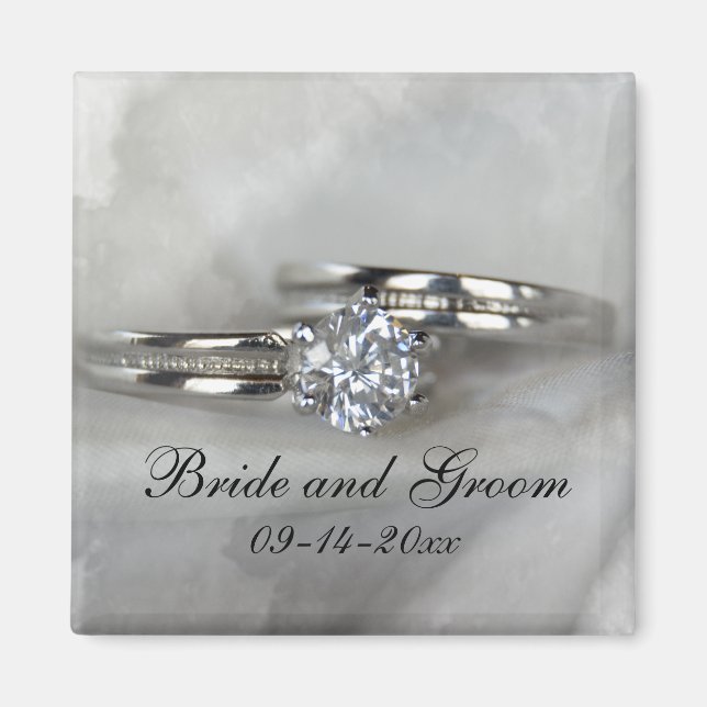 Imã Anéis de Casamento na Cinza (Frente)