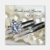 Anéis e Pérolas Brancas Casamento Salvem a Data