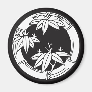 Imã Anel de bambu com folhas de bambu
