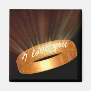 Imã Anel Dourado "Eu te amo"