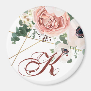 Imã Anêmona Rosa Geométrica do Magnet Personalizada