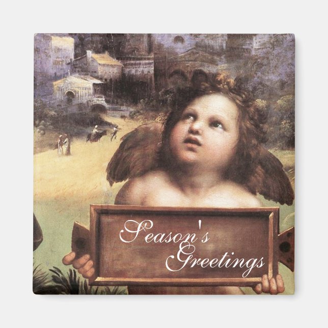 Imã ANGEL, Cherub alada por Raffaello Sanzio (Frente)