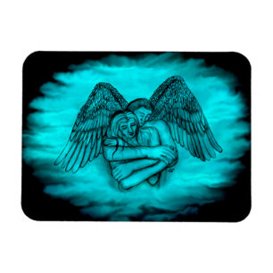 Ímã Angel Eros in Love, design preto e verde