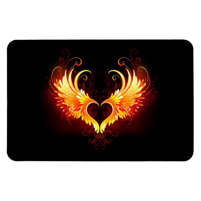 Ímã Angel Fire Heart with Wings (Horizontal)