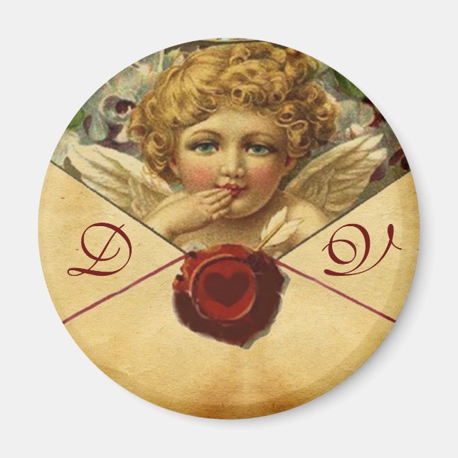 Imã ANGEL HEART WAX SEAL PARCHMENT Valentine Monogram (Frente)