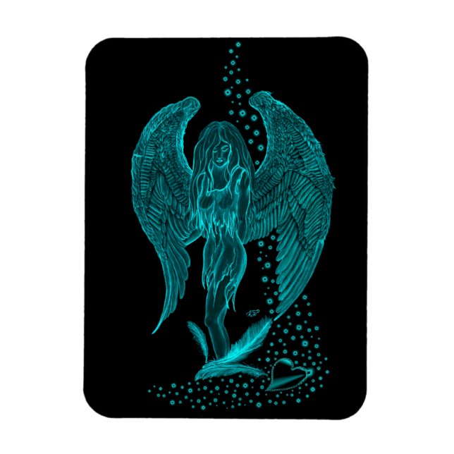 Ímã Angel perdeu no Love, Design preto e verde (Vertical)
