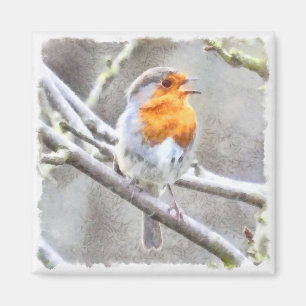 Imã Angelic Robin Watercolor