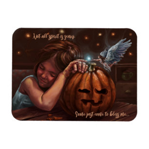 Ímã Angélica de Halloween abençoando a obra de arte or