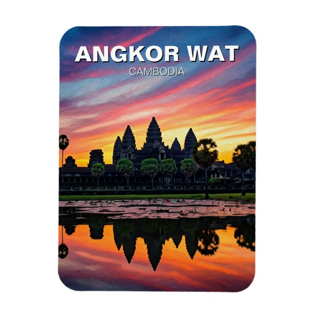 Ímã Angkor Wat Cambodja Sunset (Vertical)