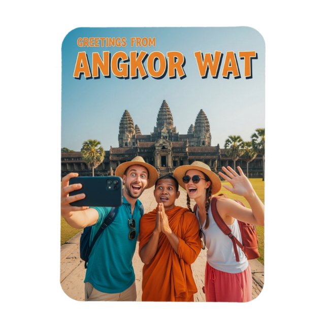 Ímã Angkor Wat engraçado Camboja (Vertical)