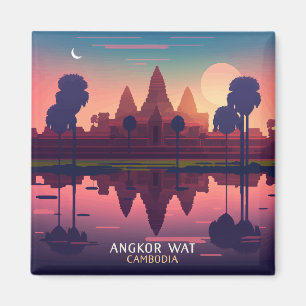 Imã Angkor Wat Sunrise Cambodja Siem Reap Retro