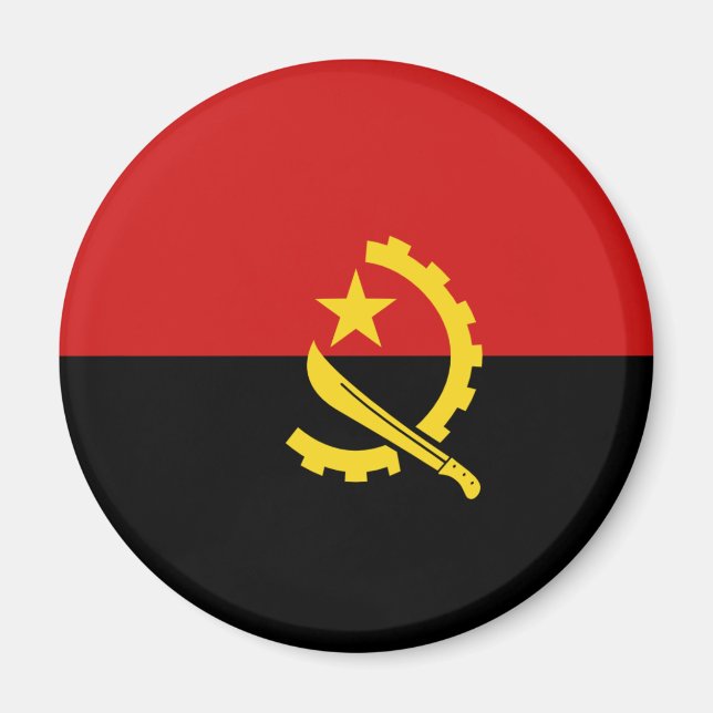 Imã Angola Fisheye Flag Magnet (Frente)