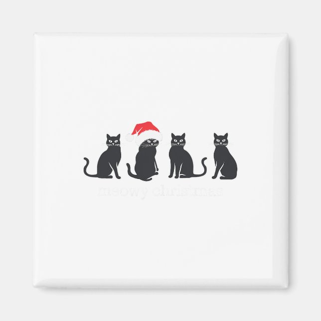 Imã Anim Anim Presente de Gato Negra de Natal (Frente)