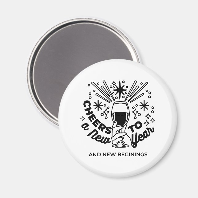 Imã Animação a uma Design de Celebração de Ano Novo (Front/Back)