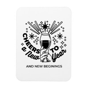 Ímã Animação a uma Design de Celebração de Ano Novo