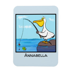 Ímã Animação pelicana de pesca