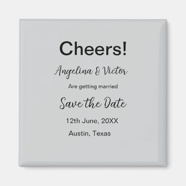 Imã Animações salvam a data simples e moderna elegante (Frente)