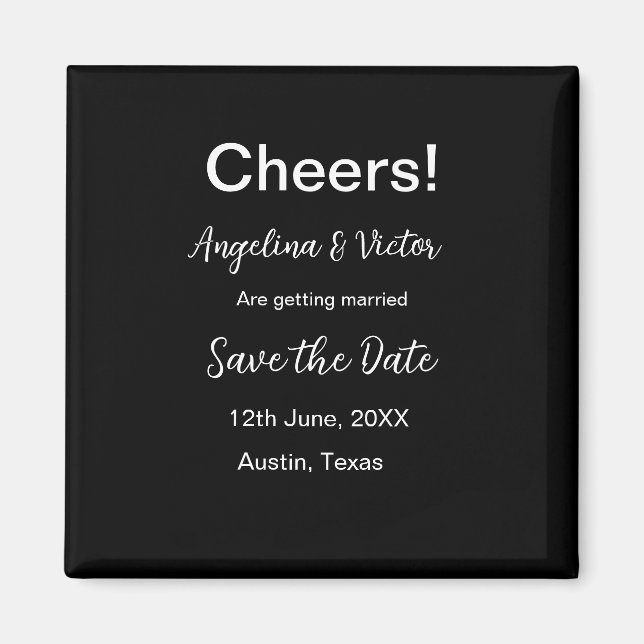 Imã Animações salvam a data simples e moderna elegante (Frente)