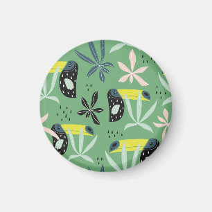 Imã Animais da selva, elementos tropicais, sem costura