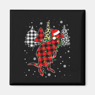 Imã Animais de canguru de Natal Xmas Plaid de Búfalo L