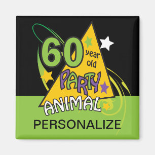 Imã Animais de festa de 60 anos - 60.o aniversário
