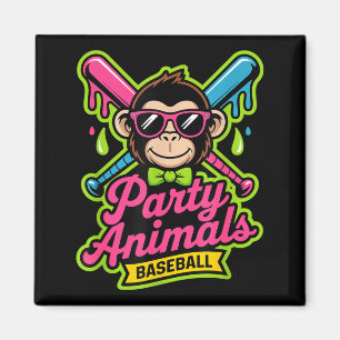 Imã Animais de festa de beisebol macaco engraçado slim