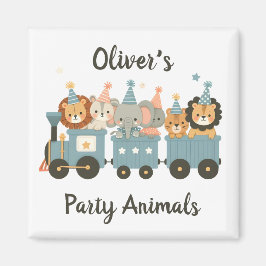 Imã Animais de Festa Fofos no Trem Personalizado