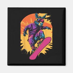 Imã Animais De Snowboard - Donkey Num Snowboard Snowbo