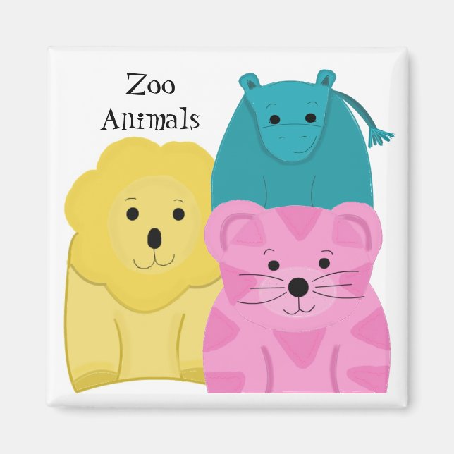 Imã Animais de Zoológico Bebês (Frente)