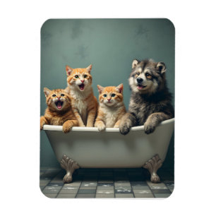 Ímã Animais engraçados na banheira